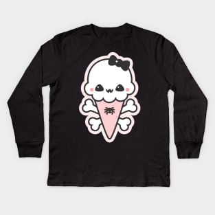 Creepy Cute Ice Cream Cone Kids Long Sleeve T-Shirt